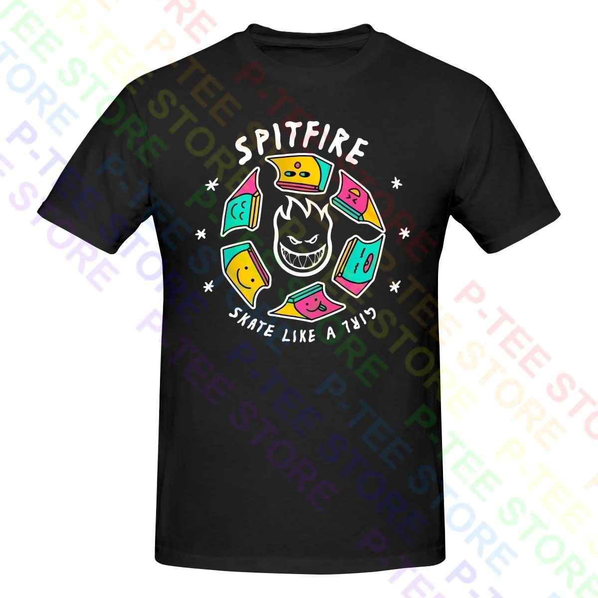 Spitfire Wheels Shirt T-Shirt Tee Vtg Print Hipster Hot Deals