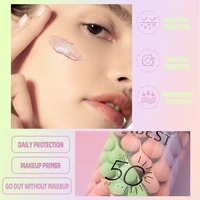 Qibest trois couleurs presse libération crème correcteur isoler maquillage Base du visage crème éclaircissante liquide correcteur visage apprêt 4