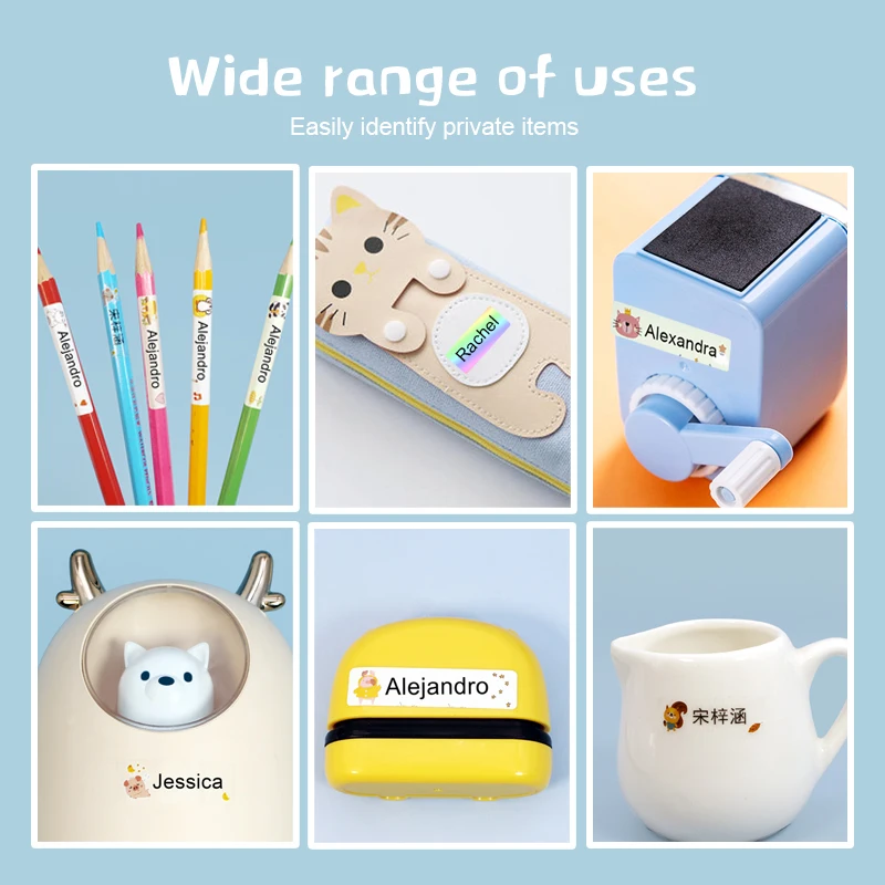 Name Stickers Custom Waterproof Kawaii Decals Personalized First Name Label Children School Stationery Bottle Tag