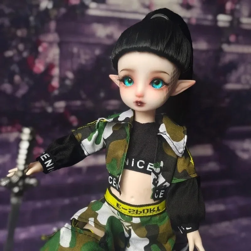 1/6 Bjd Doll Full Set 28cm Cute Makeup Elf with Clothes Suit and