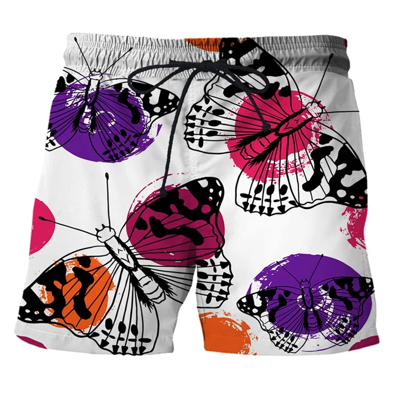 

Пляжные шорты с 3D-принтом бабочки для мужчин и детей, летние короткие штаны, плавки, крутые уличные шорты для холодного серфинга