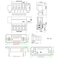 Pitch 3.81mm Through-Wall Terminal Block 2/3/4/5/6/7/8/9/10/12Pin Pluggable Screw Terminal Block Connector 15EGDWC 15EDGKM 6