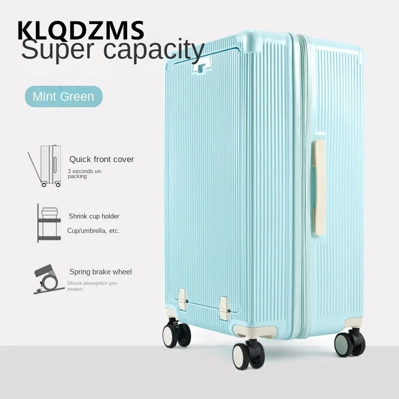 KLQDZMS Luggage on Wheels Cart Style Travel Bag 24"26"28"30 Inch Extra Large Capacity PC Trolley Case Women's Rolling Suitcase