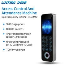 Fingerprint Attendance Machine TCP/IP RS485 USB Capacitive FingerPrint Sensor Dual Frequency Metal Network Access Control System