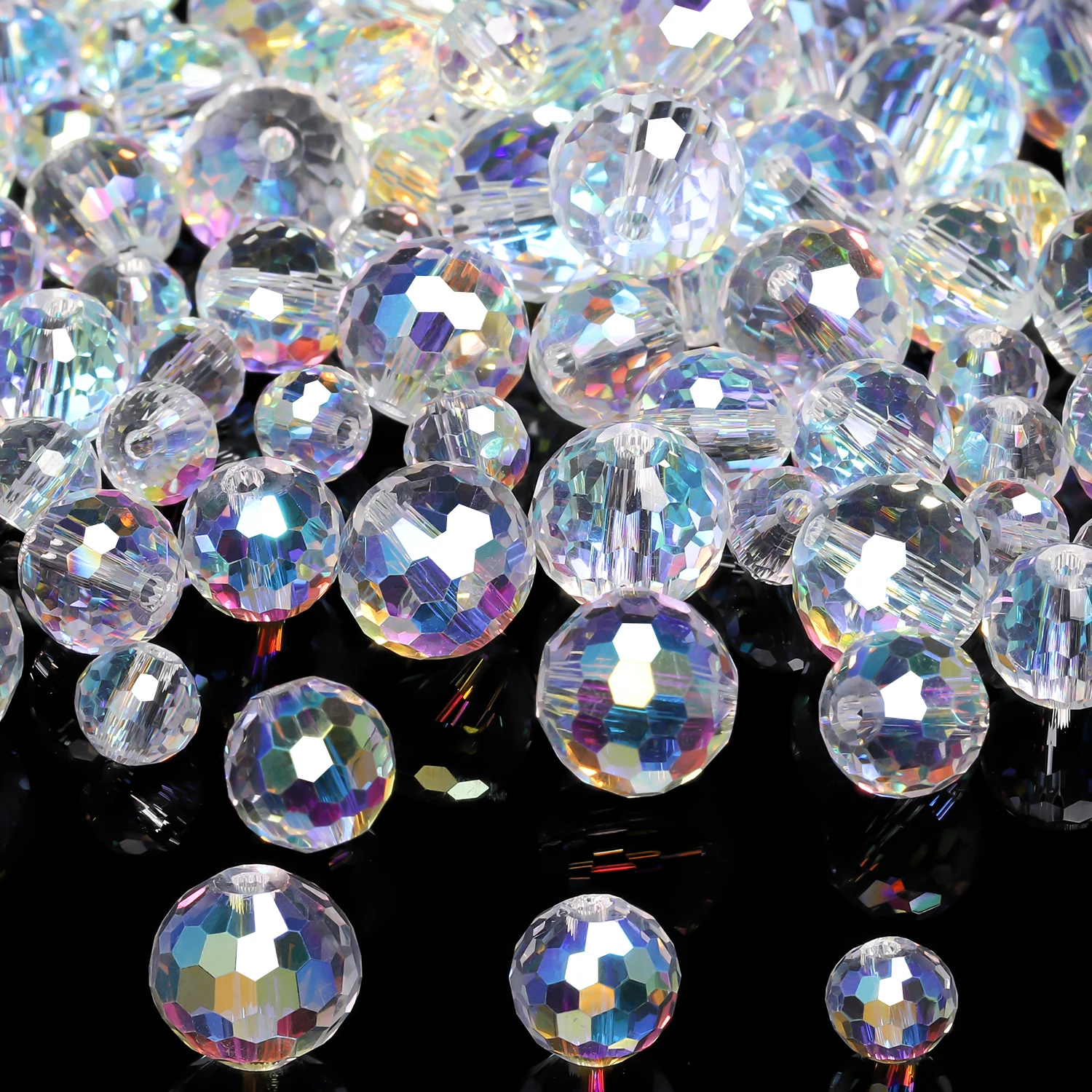 30–50 Stück lebendige österreichische Kristallglasperlen, 6–10 mm, facettierte runde lose Distanzperlen für Schmuckherstellung, DIY-Perlenzubehör – Detail 9