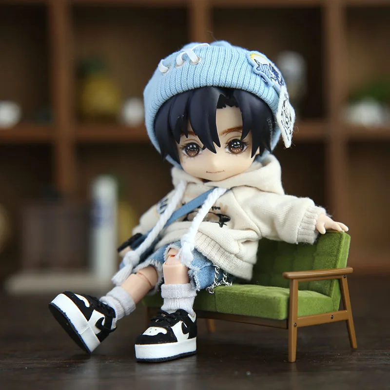 New Ob11 Doll Fashionable Bf style set With Denim shorts Doll Clothes For Penny, Nendoroids Ob11, Mollys, Obitsu 11 4