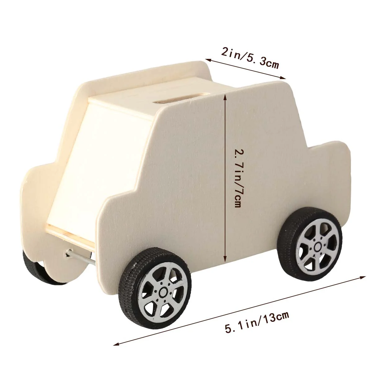 Wooden piggy bank 1pc wooden car shaped piggy bank money saving box desktop coin bank DIY educational toy