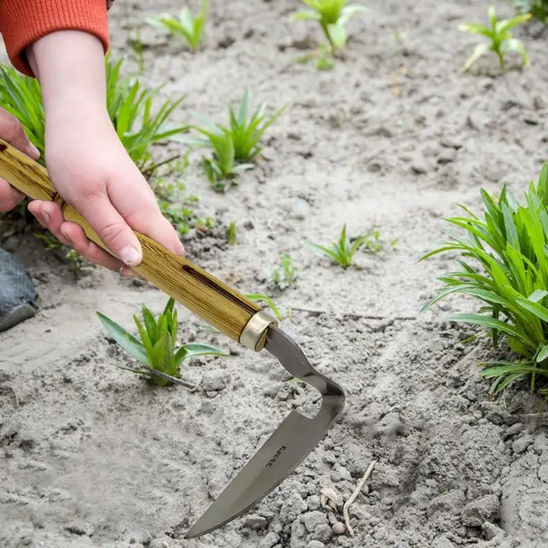 Portable Handheld L-Shaped Sickle Tool Hand Hoe Gardening Weeding Sickle Sod for Flower Weeding Bonsai Garden Tools