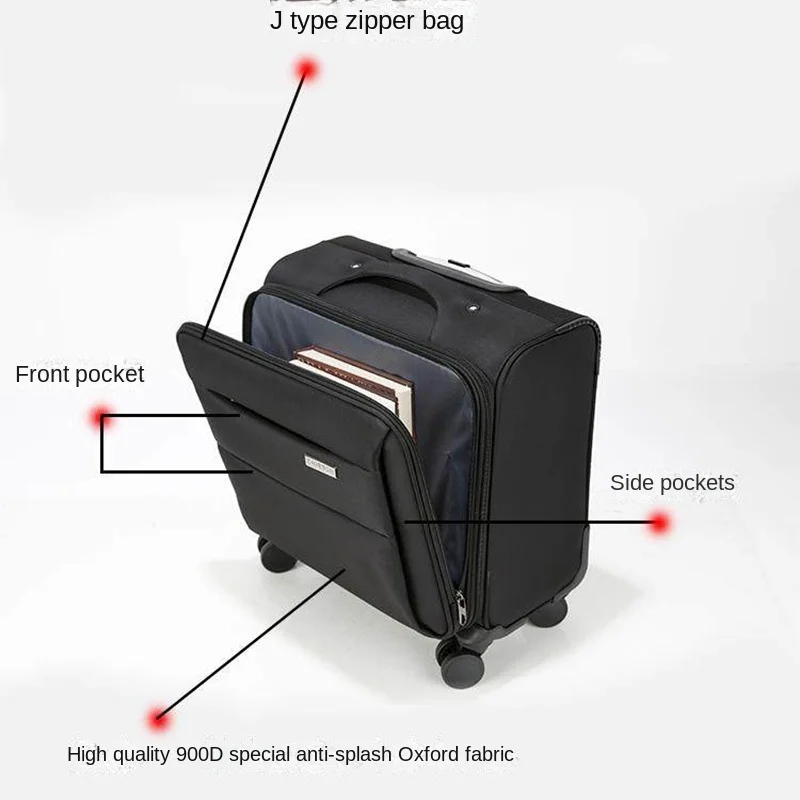 Compact Business Carry-on Suitcase With Silent Wheels Unisex_voghion.com