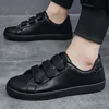 Flat Men's Leather Shoes Look&loop Casual Skateboard Shoes Men Korean Version Fashion Vulcanized Shoes High Quality Men Loafers 5