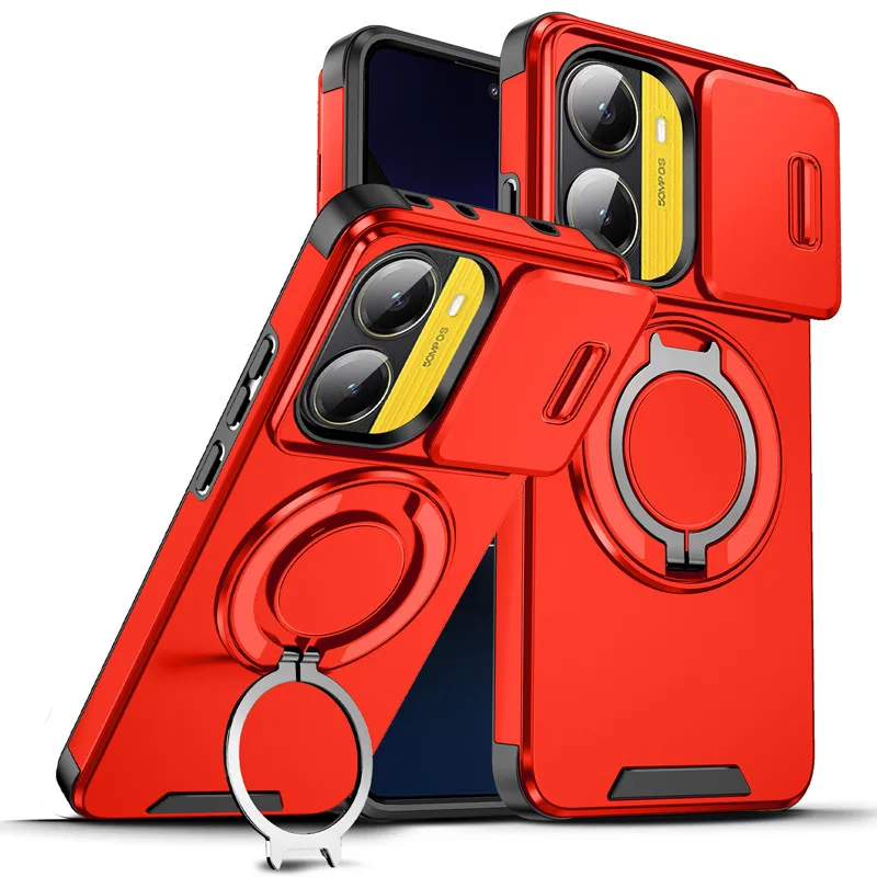 Magnetic Heavy Duty Rugged Phone Case with Ring Stand - ELVEV Anti-Drop Protection
