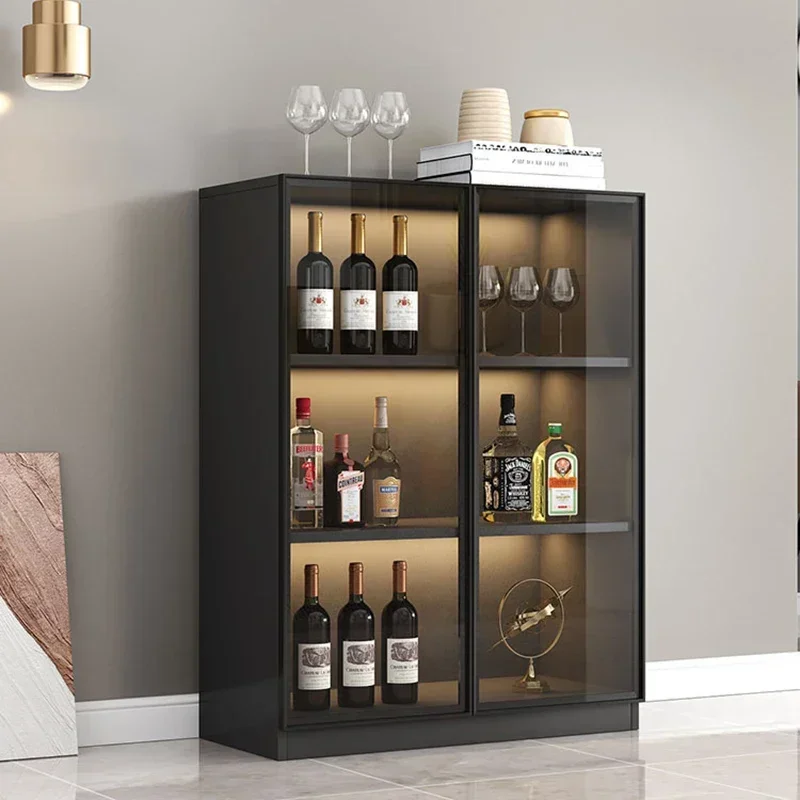 Shelf Liquor Cabinet Mini Bar Corner Open Cabinets Whiskey Showcase Luxury Home Wine Rack Refrigerator Outdoor VineraDisplay
