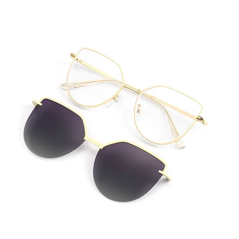 Cat Eye Flip on Sunglasses Women Anti Blue Light Glasses Frames Polarized Magnetic Clip Ladies Fashion Computer Eyeglasses 7002 - Image 2
