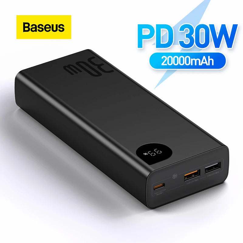 Flikkeren voordeel lof Baseus 20000Mah Power Bank 30W Pd Qc 3.0 Quick Opladen Powerbank Draagbare  Externe Lader Voor Smartphone Laptop Tablet| | - AliExpress