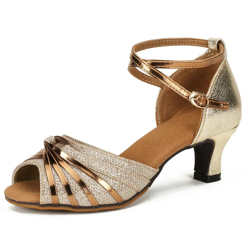 

Latin Dance Shoes Women Fashion Soft Suede Or Rubber Sole Ladies Practice Ballroom Tango Dance Sandals 5.5cm 6.5cm 7.5cm Heels