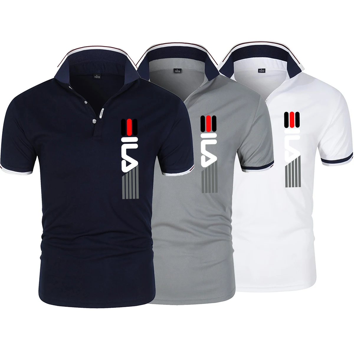 

2024 Summer New Men's Lapel Anti-pillin Polo Shirt Embroidered Short Sleeve Casual Business Fashion Slim Fit Polo Shirt for Men