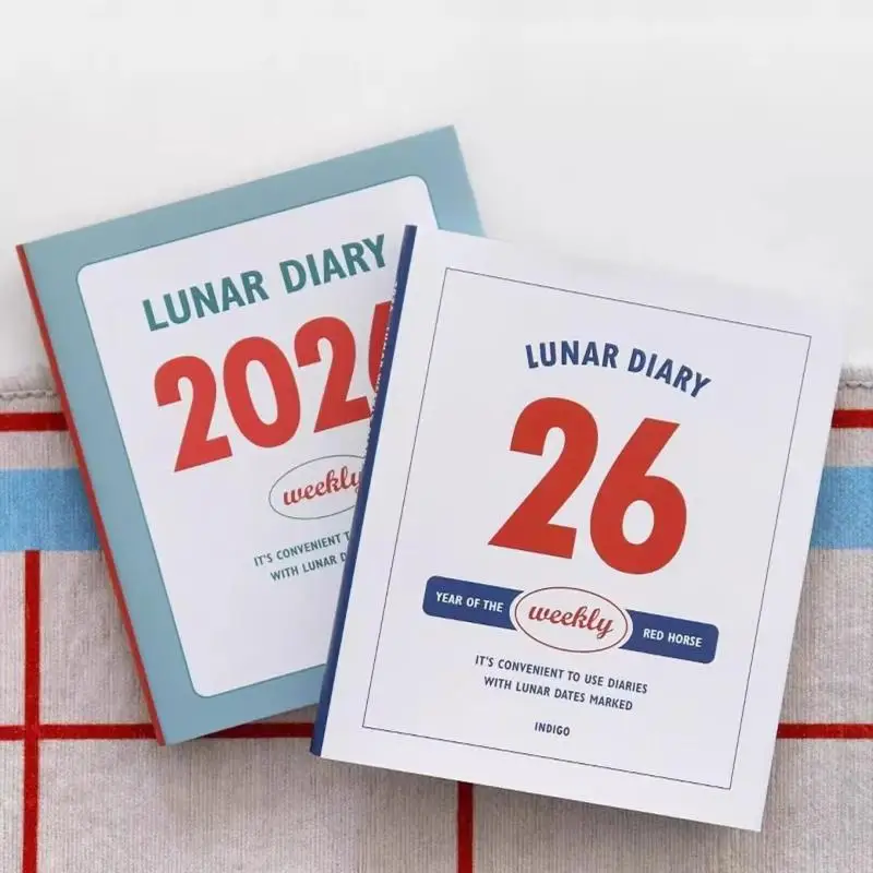 Agenda 2026 Minimalista con Calendario, Diario di Studio per Studenti, Taccuino Retrò, Blocco Note - immagine 2