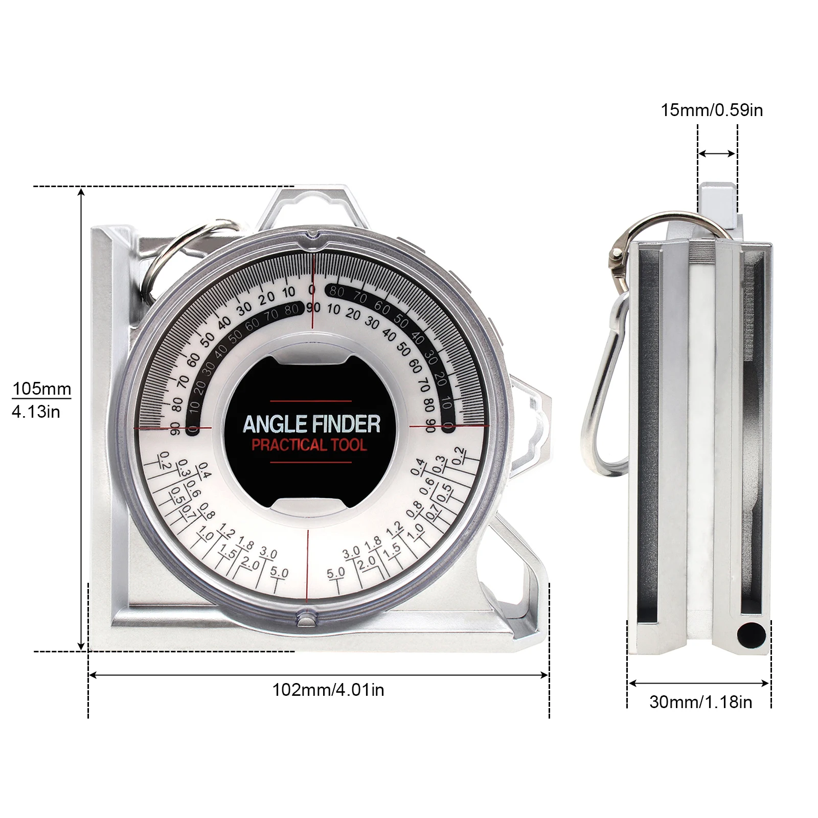 Dial Angle Finder Protractor Magnetism Inclinometer Level 0-180 Degree Angle Gauge Woodworking Measuring Tools Slope Scale Level 6