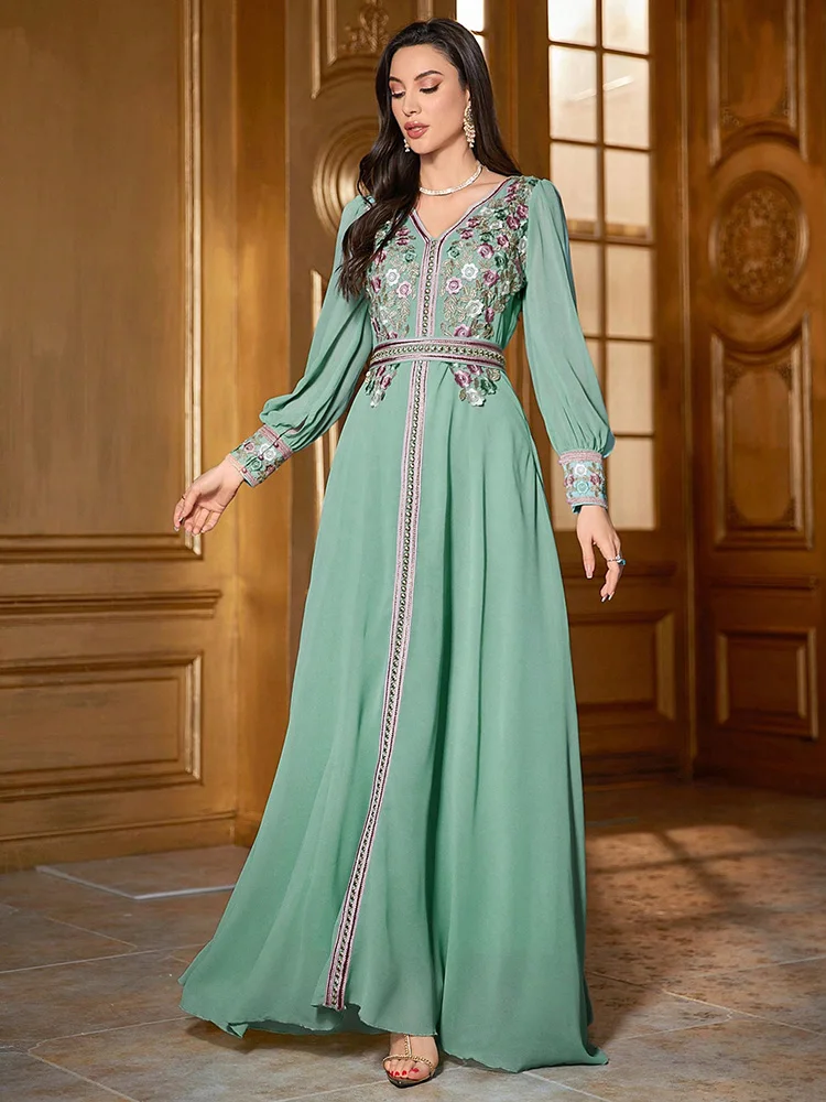 قفطان نسائي من TOLEEN-فستان جلبية ، طراز عربي ، تط...