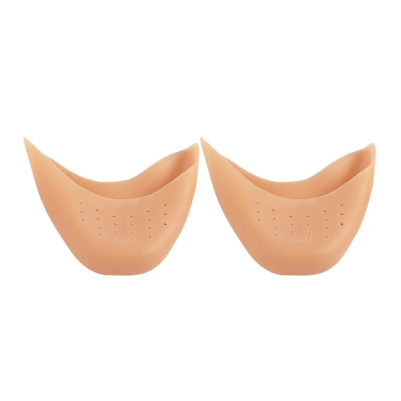 1 Pair Silicone Gel Dance Point Pads for Ballet Dancing Foot Tip Protector with Air Hole Breathable Sole Shock Absorbing Inserts
