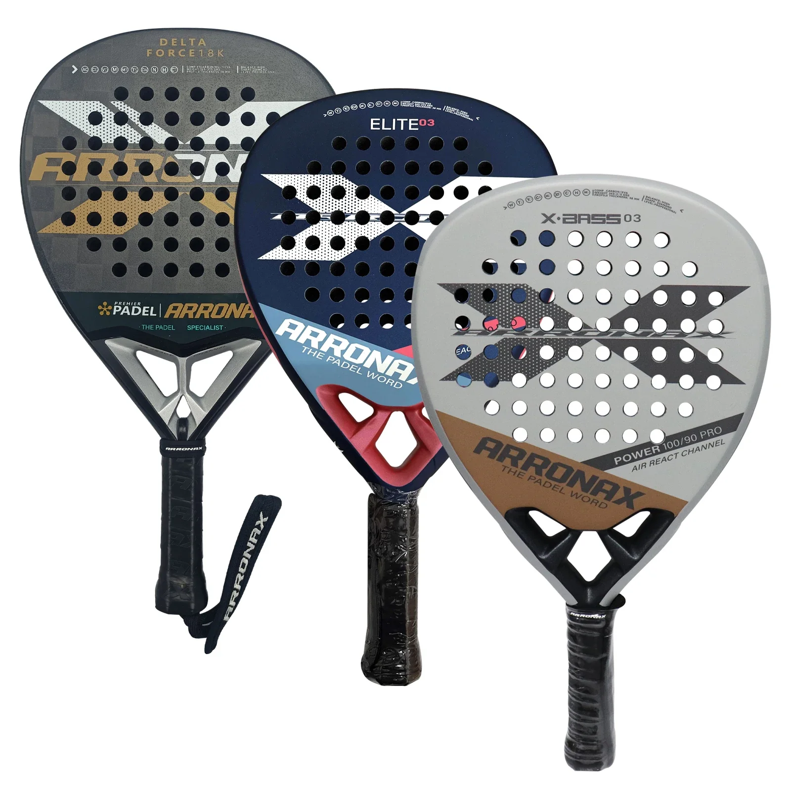 Padel racket carbon fiber soft EVA face without padle bag cover