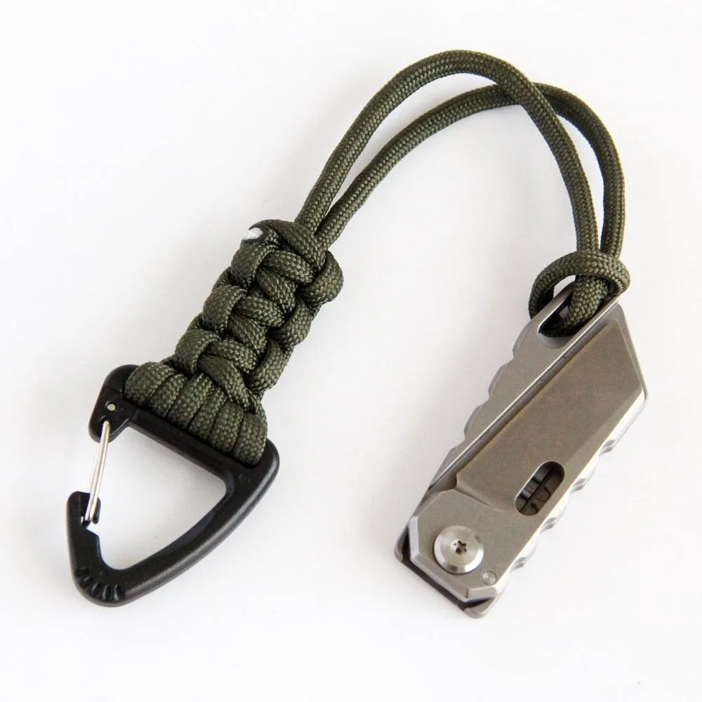 Umbrella rope keychain outdoor braided nylon lanyard metal triangle buckle high strength mountaineering buckle anti-lost hook
