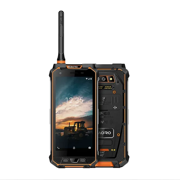 AORO M5 안드로이드 IP68 방수 5km 장거리 구역, 1 견고한 3g 및 4g 스마트폰 DMR 라디오 인터콤 워키토키