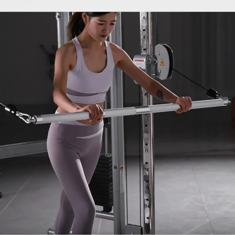 Description Picture 2 of item97/113/120cm Fitness Lat Pull Down Handle Non-slip Straight Grip Resistance Bands Bar Cable Machine Attachments Rowing T-bar