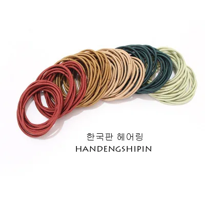 50pcs/100pcs/bag Hair Accessories Women Rubber Bands Scrunchies Elastic Hair Bands Girls Headband Decorations Ties Gum for Hair Colorful-50pcs