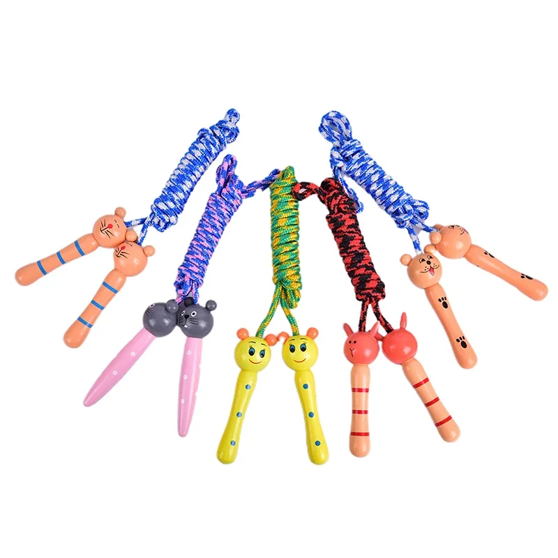 2M Lovely Cartoon Wood Handle Kids Children Skipping Jump Rope Sport Exercise Tool