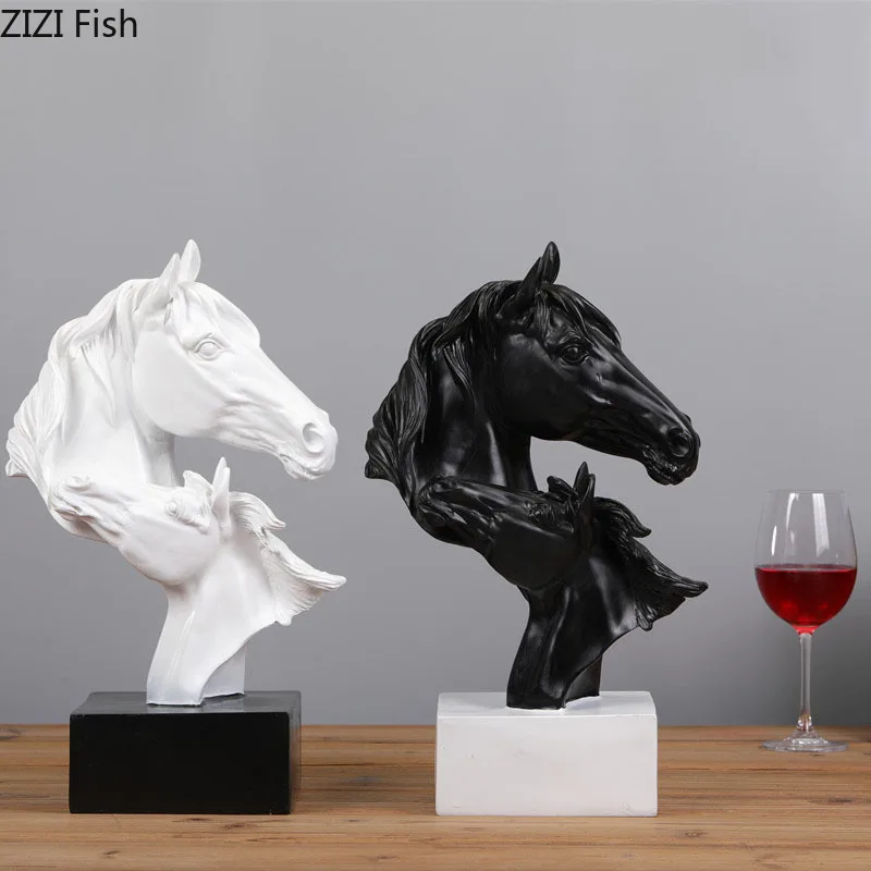 

Minimalism Horse Statue Resin Crafts Modern Sculpture Desk Decoration Animal Ornaments Living Room Furnishings Horse Statue