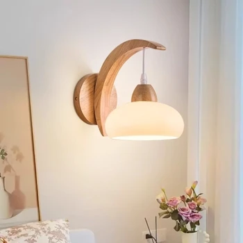 Japanese Wooden Wall Lamp 1