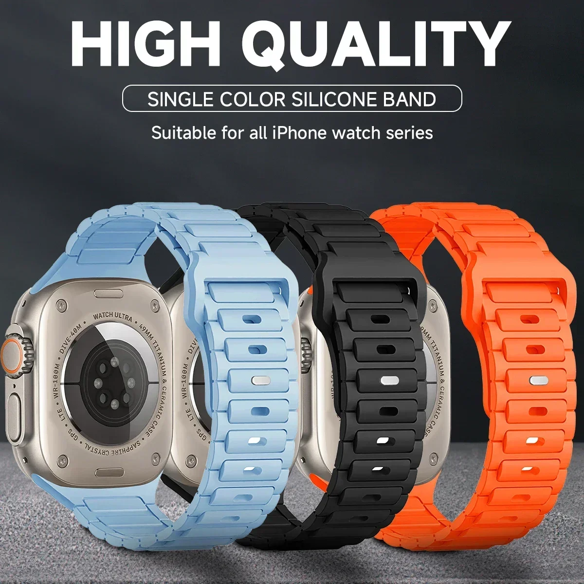 Silicone Strap for Apple Watch - Premium Wristband Bracelet