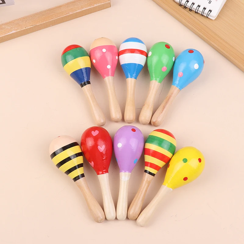 Montessori Wooden Toys Baby Sand Hammer Early Education Music Development Instrument Puzzle Games Toys For Children 1 2 3 Years