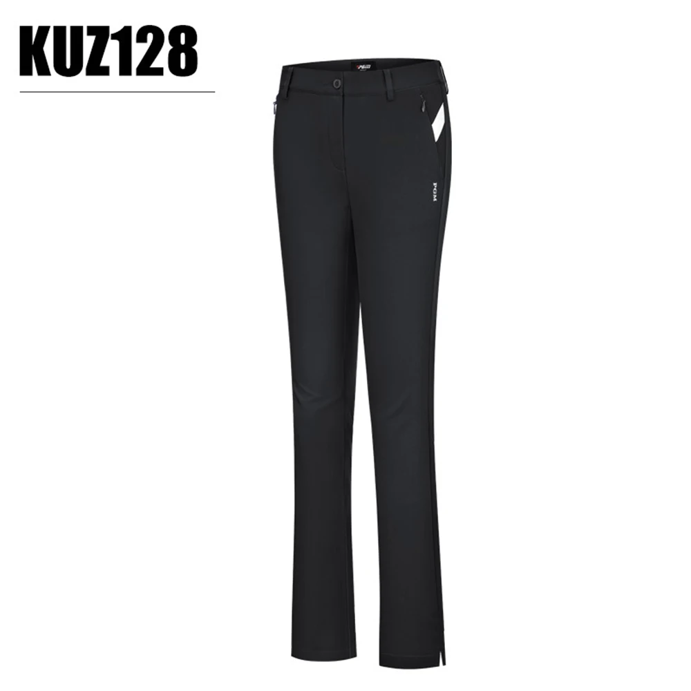 PGM Golf Pants for Women Spring Summer Slim Fit Waterproof Zippered Pocket Elastic Cropped Flared Pants