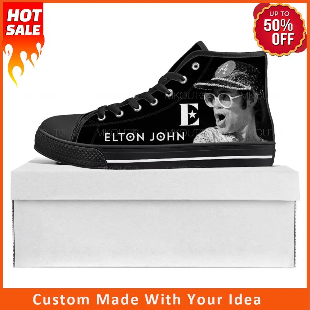 

Кроссовки Elton мужские/женские холщовые, высокие кеды в стиле рок-певицы, повседневная обувь для пары, под заказ