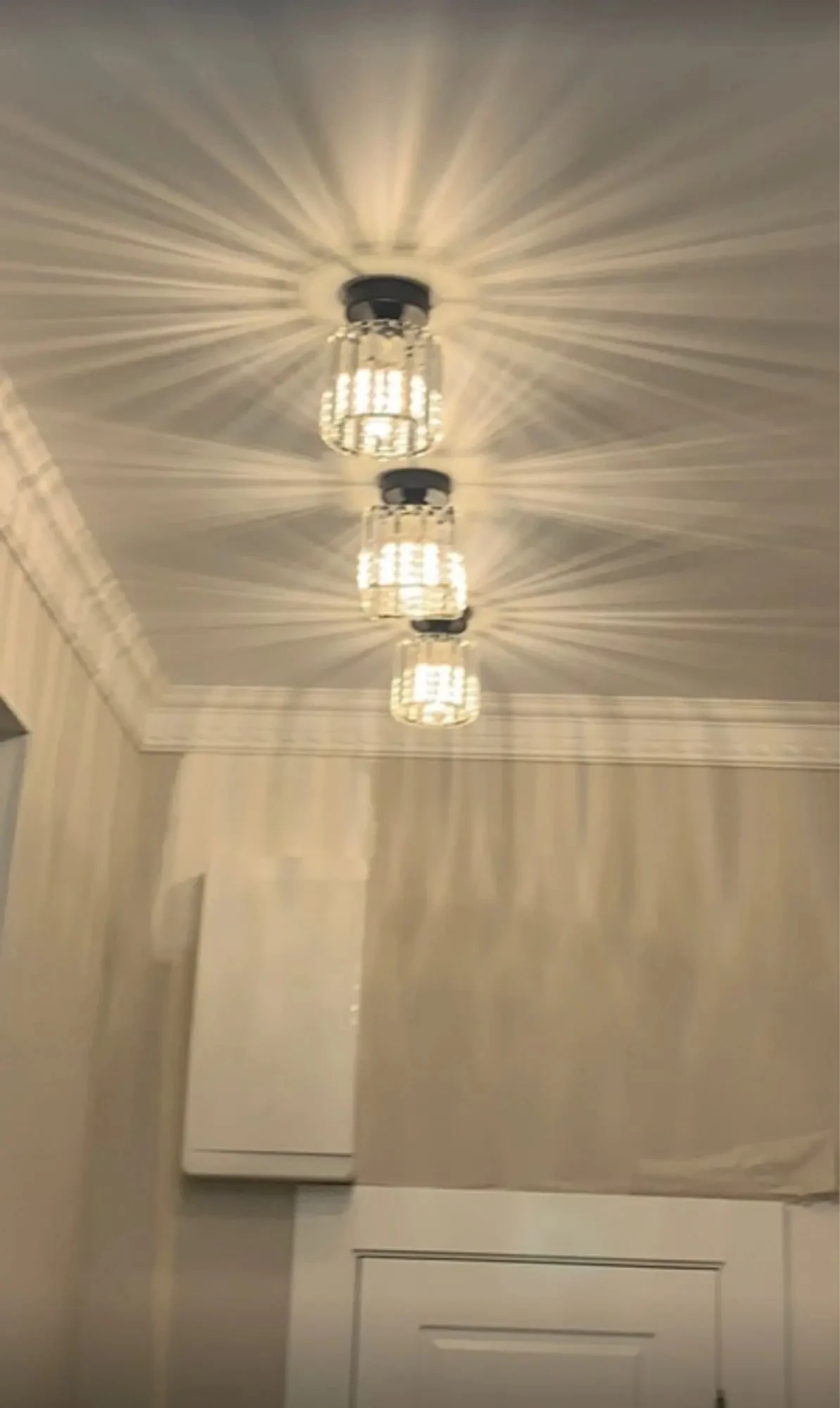 Crystal Ceiling Light Corridor Channel Ceiling Lamp Luxur Balcony Aisle Lamp Home Foyer Track Light Kitchen Ceiling Light