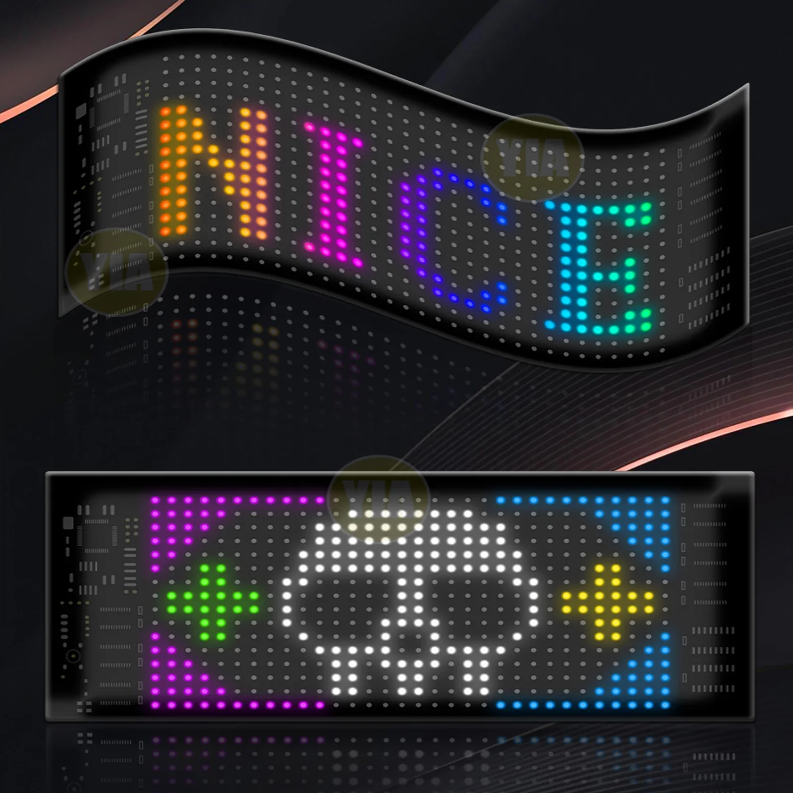스마트 LED 픽셀 디스플레이 블루투스 앱 제어, DIY 프로그래밍 가능 스크린 야간 조명, 자동차 상점 게임방 멋진 애니메이션 장식