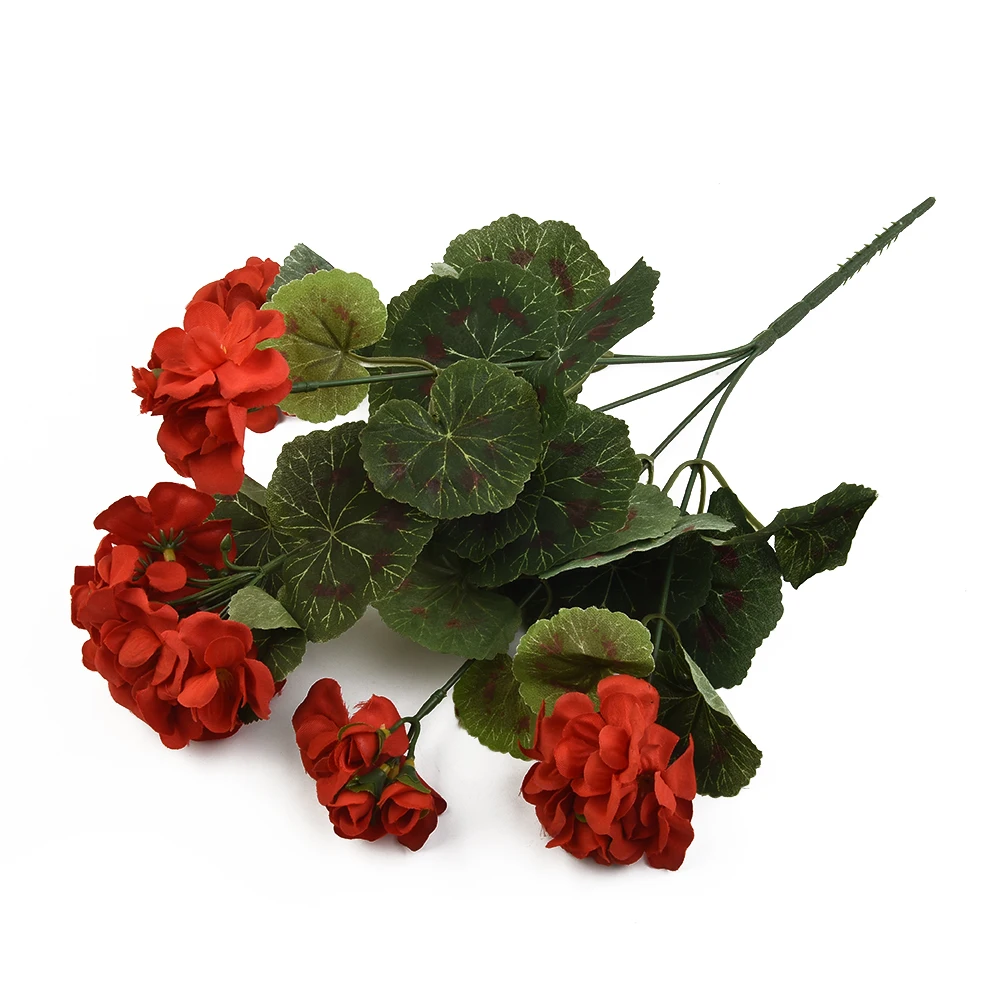 1-Bunch-36cm-Artificial-Geranium-Red-Pink-Flowers-Artificial-Plants ...