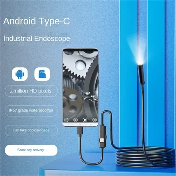 1080P Type C 7.0MM IP67 Waterproof Endoscope Camera LED Adjustable Flexible Inspection Borescope Dual Lens Camera For Phone PC 1