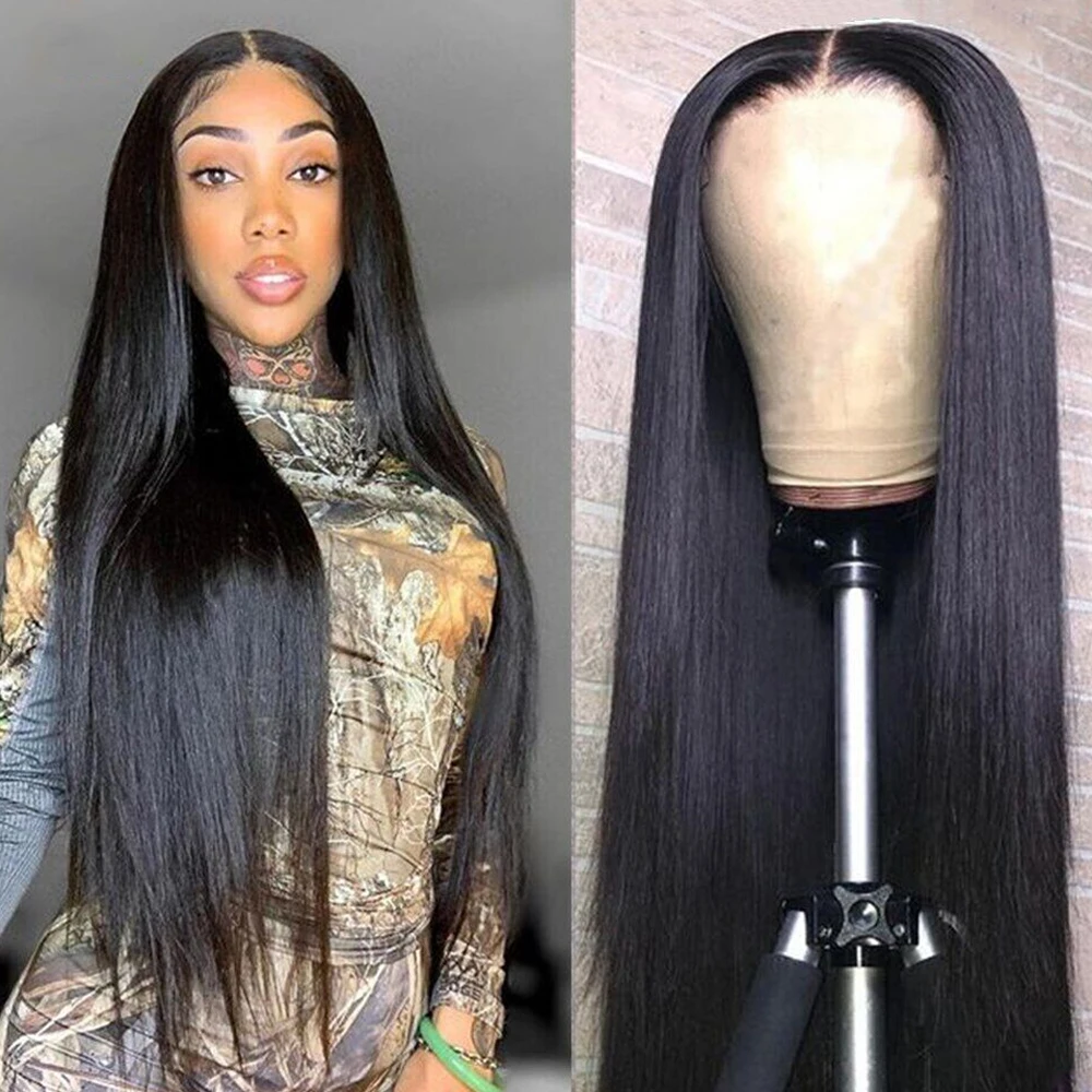 

Straight 13x4 Lace Frontal Human Hair Wigs 30 inch Transparent 4x4 Lace Front Closure Brazilian Virgin Wig Brazilian For Women