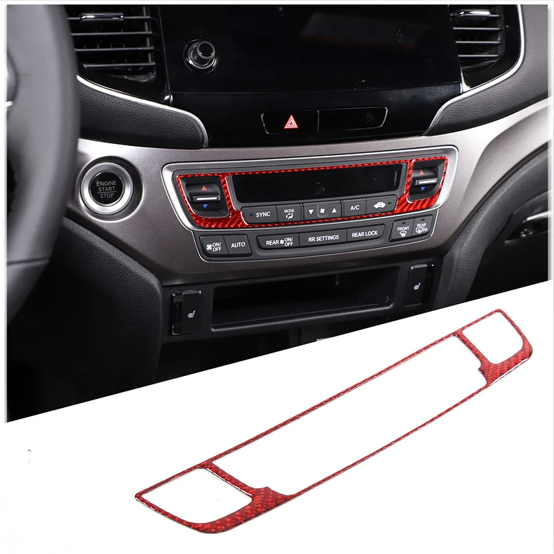

For Honda Pilot 2015-2022 Soft Carbon Fiber Car Central Control Air Conditioner Switch Frame Cover Trim Stickers Car Accessories