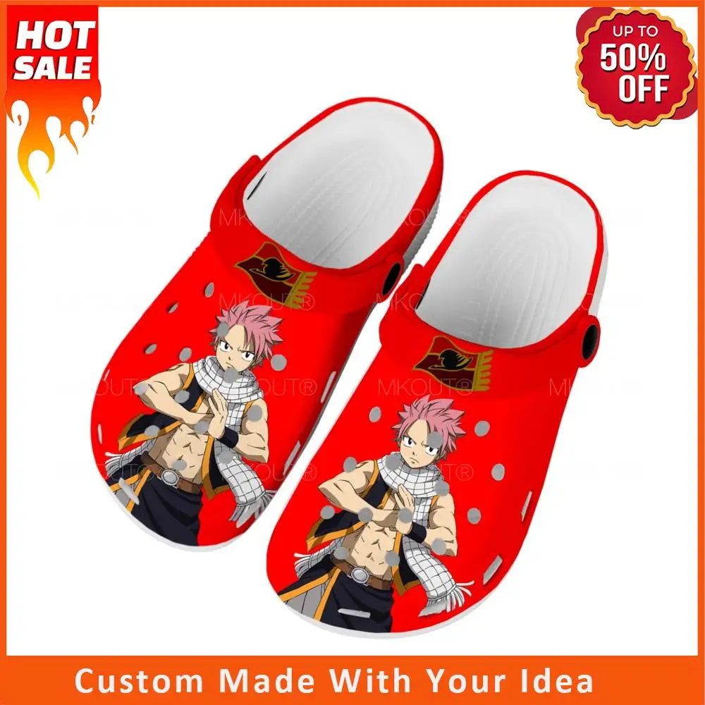 

Anime Fairy Tail Cartoon Natsu Dragneel Home Clogs Custom Water Shoes Mens Womens Teenager Shoe Garden Clog Beach Hole Slippers