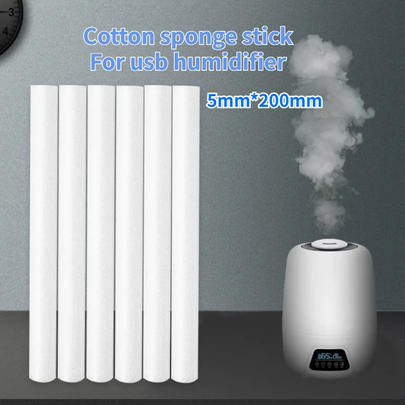 Humidifier Filter Cotton Swab Core USB Air Ultrasonic Humidifier Aroma Diffuser Replacement Cotton Sponge Stick 10 PCS 5mm humidifier filter cotton sponge stick