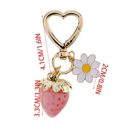 Strawberry Flower Ornament Keychain - Stylish Pendant for Backpack and Jewelry Gift (Color 5)