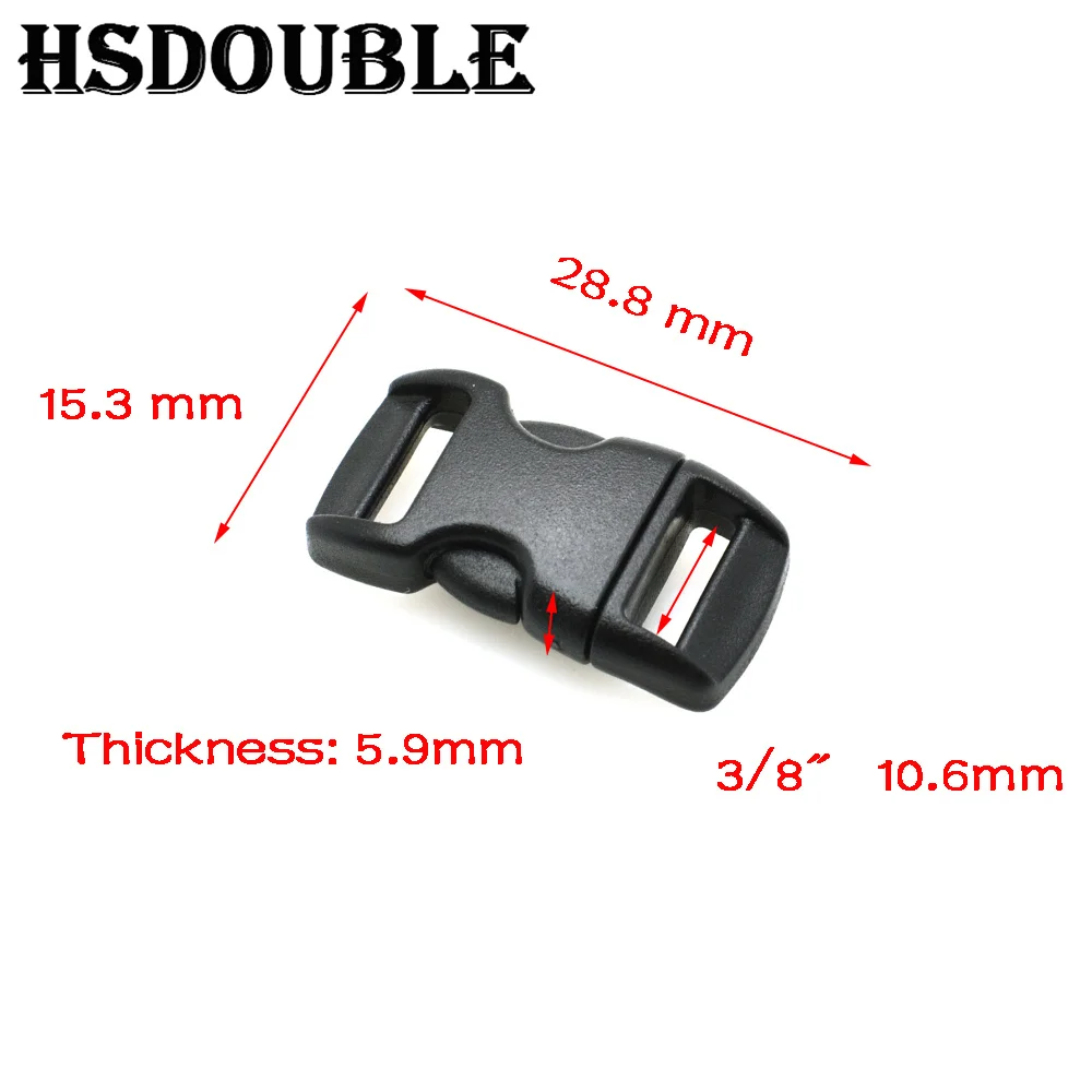 Plastic Side Release Buckle 10 Pcs/Pack 3/8"5/8"3/4"1" Contoured Curved Side Release Buckles For Bag DIY Webbing Straps Paracord Bracelet