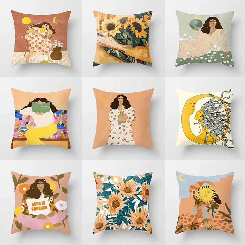 

Office Sofa Cushion Cover Matisse Style Camera Record Player Printed Pillow Cover Luxury Home Decor Cushion Cover