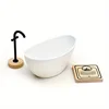 3PCS 1:12 Mini Furniture Doll Room Bathroom Scene Bathtub Faucet Weight Scale Furniture Play House Toys 4