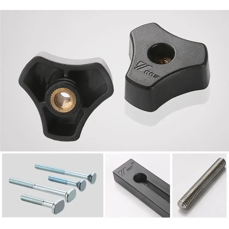 M6 T Screw Woodworking Tool Feather Boards T Screw Slider Stainless Steel T-Track Sliding Feather Board Retaining Ring Washers