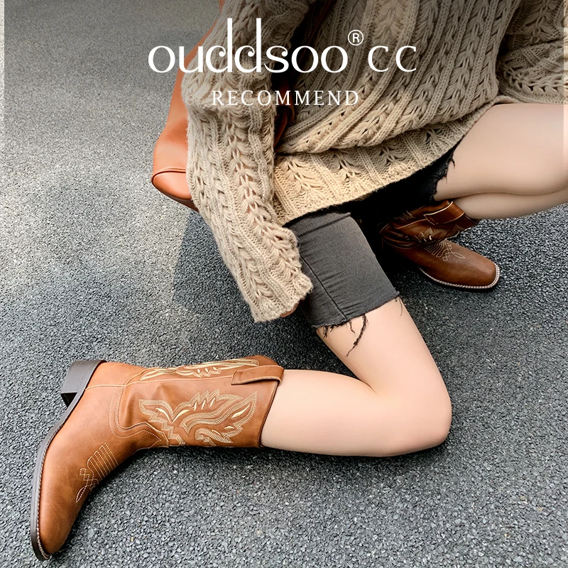 

Ods Vintage Men Women Mid-calf Boots Handmade Retro Western Cowboy Boots Loafers Sneakers Riding Shoes Zapatos Hombres Unisex42